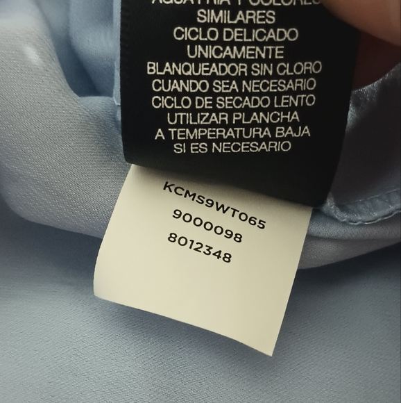 Slvls Kenneth Cole NY Textured Woven Chiffon Overlay Cami Blouse SkyBlue - Picture 13 of 15